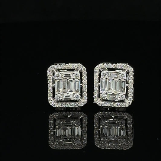 14k white gold and diamond Earrings