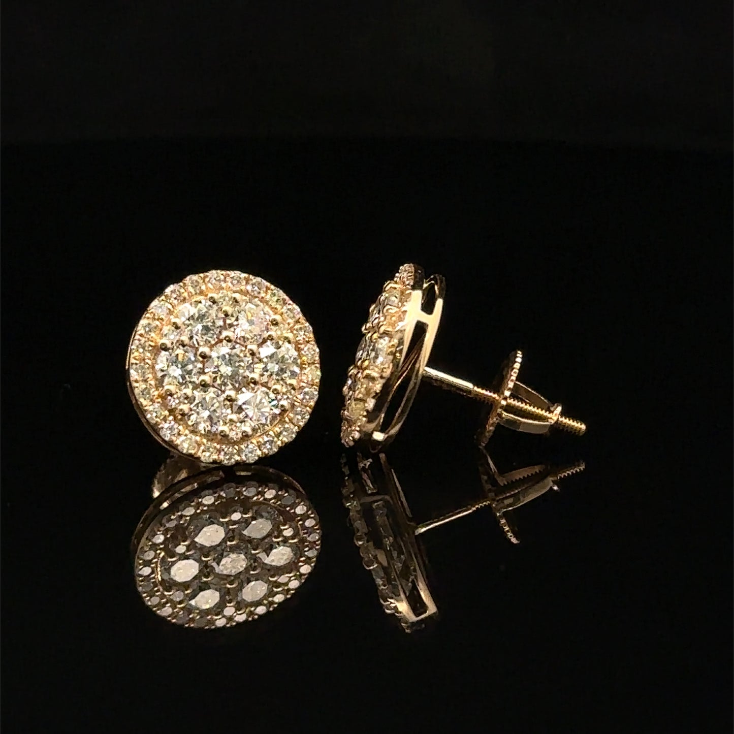 14K Yellow Gold Natural Diamond Earrings