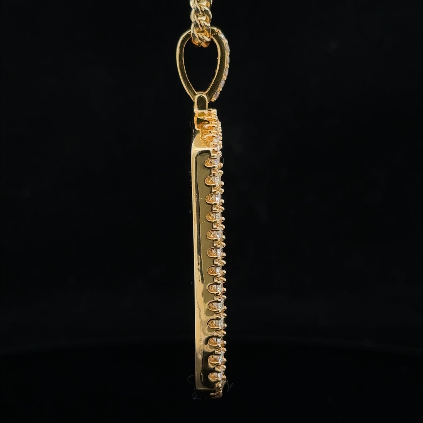 14k yellow gold and diamond Picture Pendant