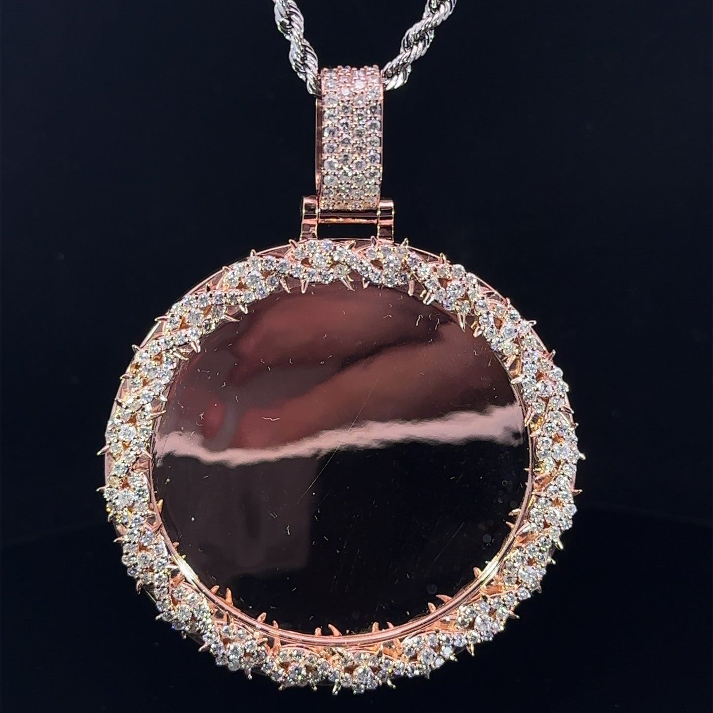 14k Rose gold and diamond Picture Pendant