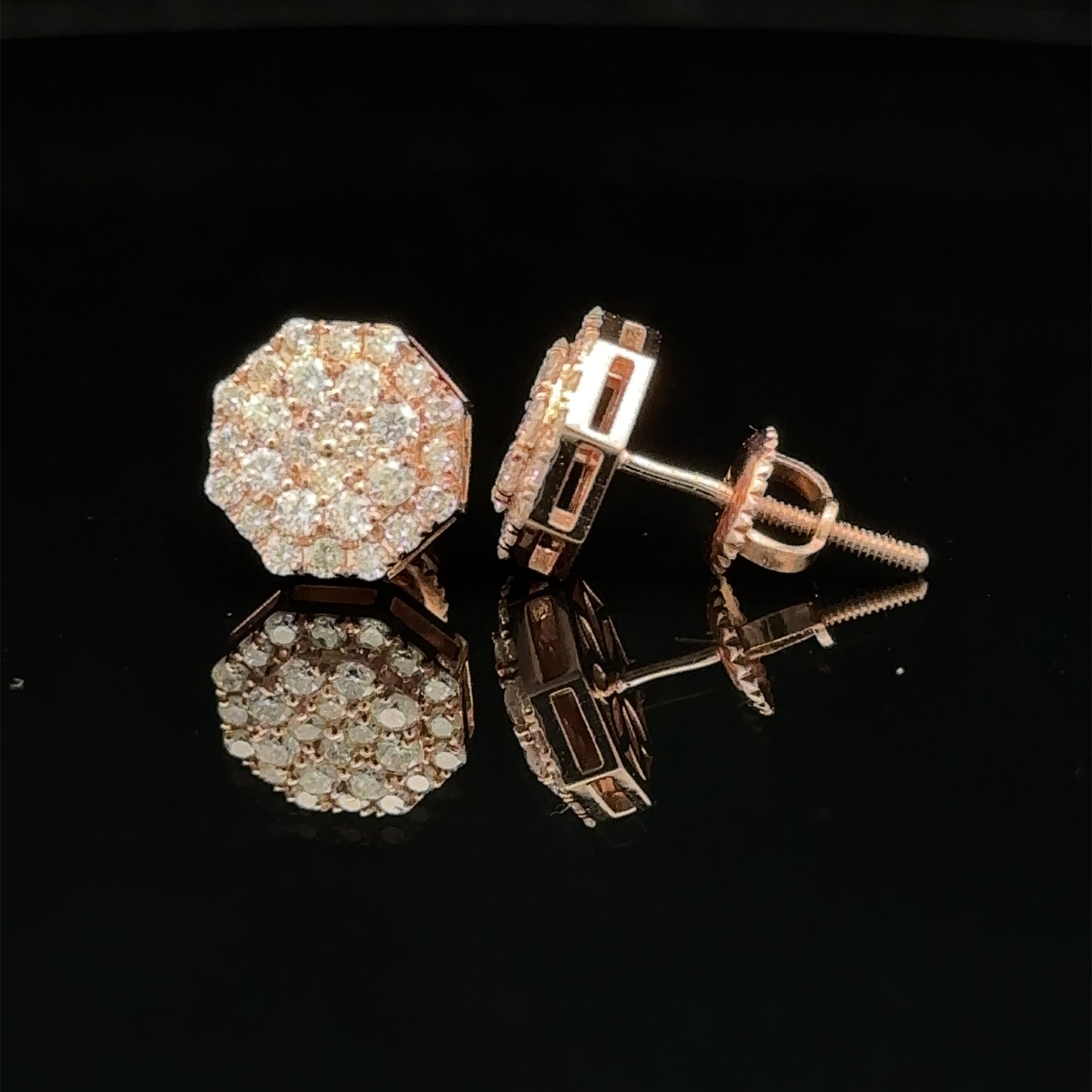 14k rose gold and diamond Earrings