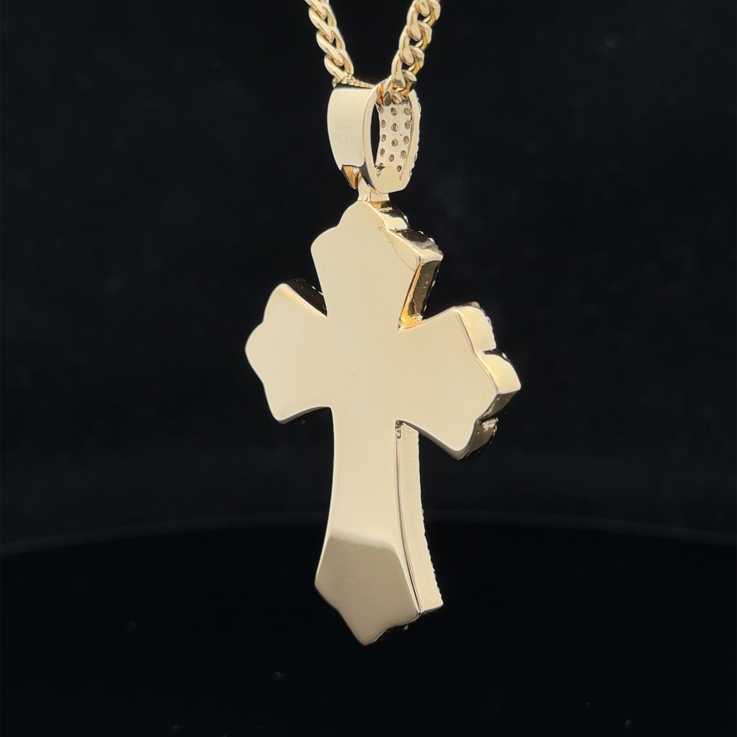 14k yellow gold and diamond Cross Pendant and 10k yellow gold Chain