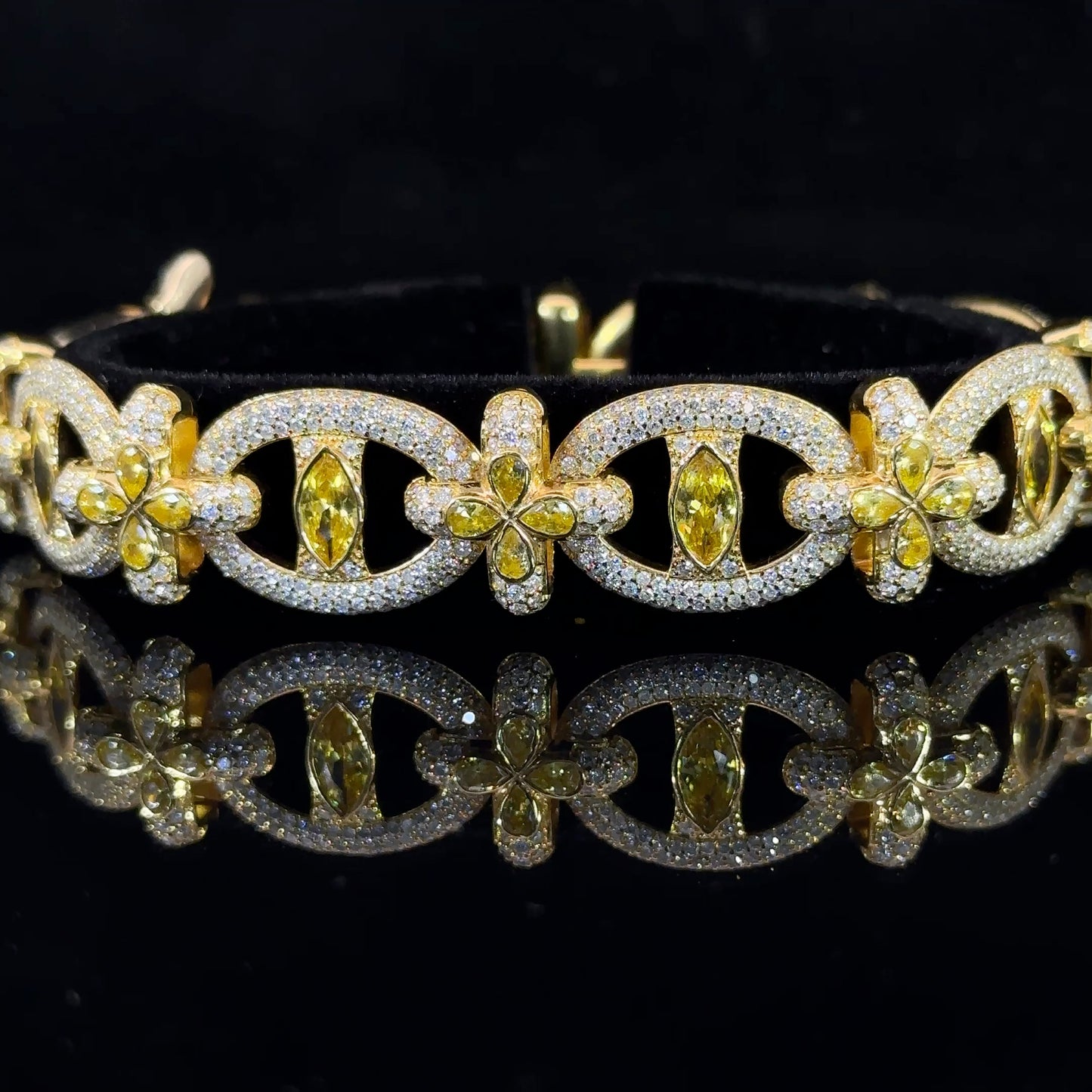 14k yellow gold and diamond Designer Bracelet