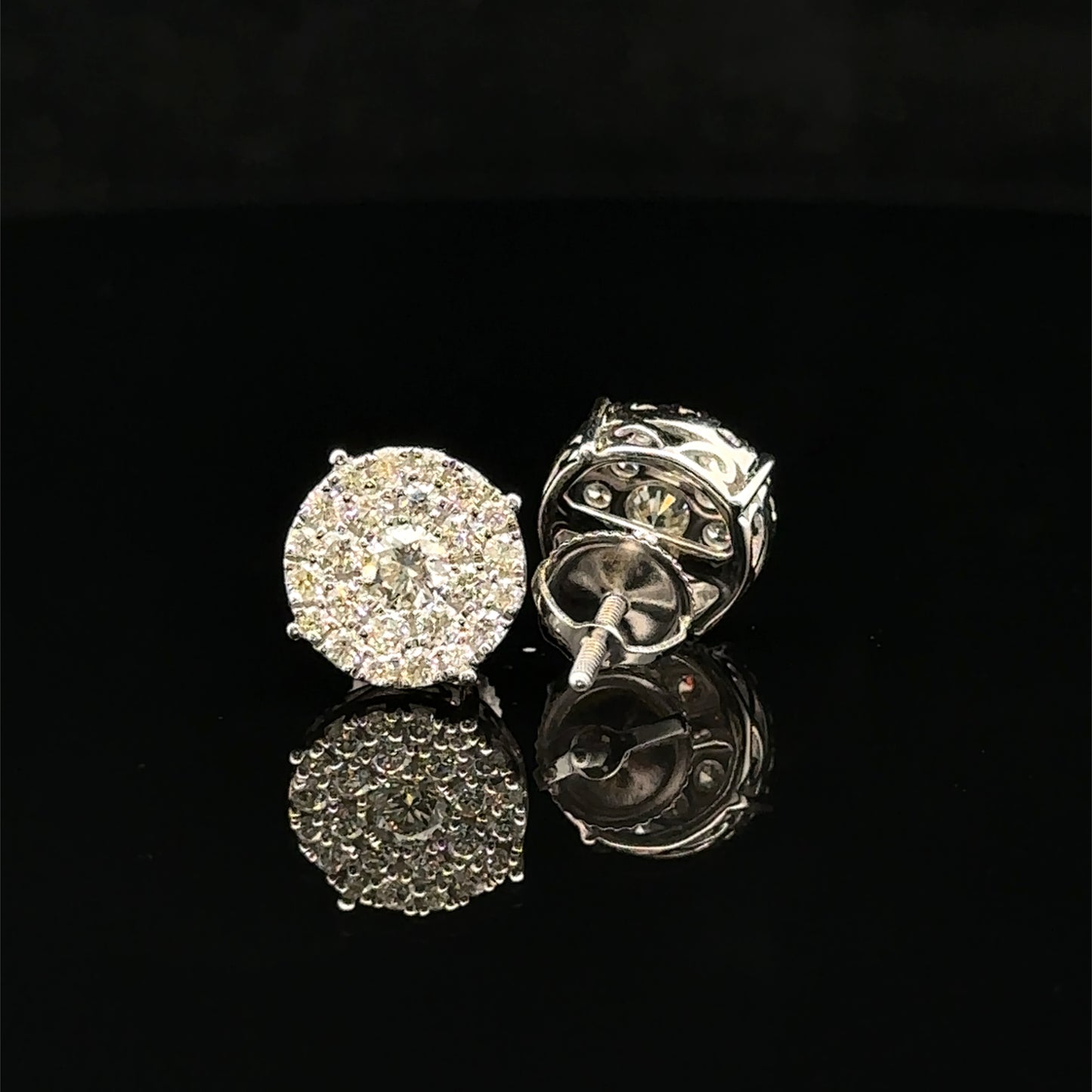 14K White Gold Natural Diamond Earrings