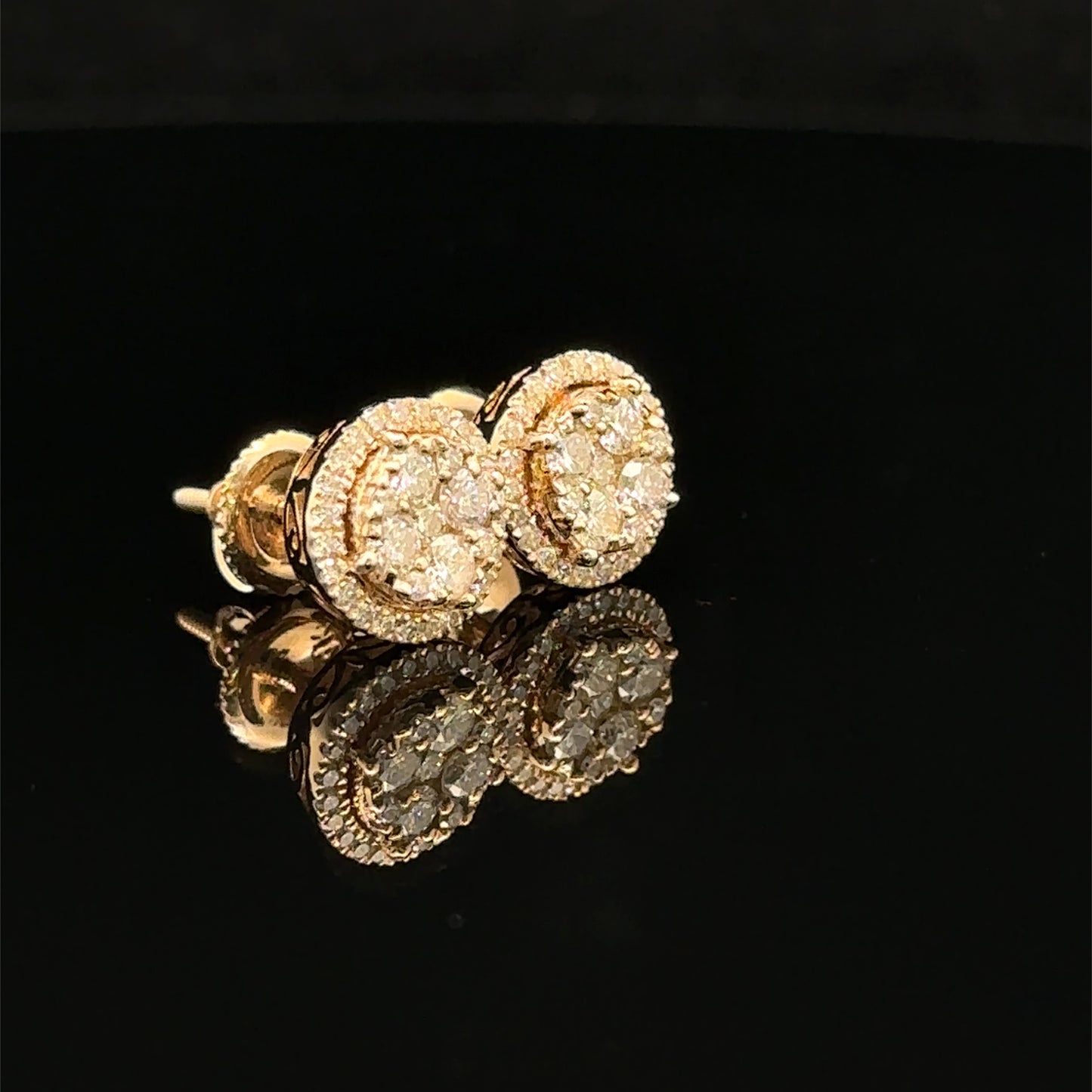 14k yellow gold and diamond Earrings