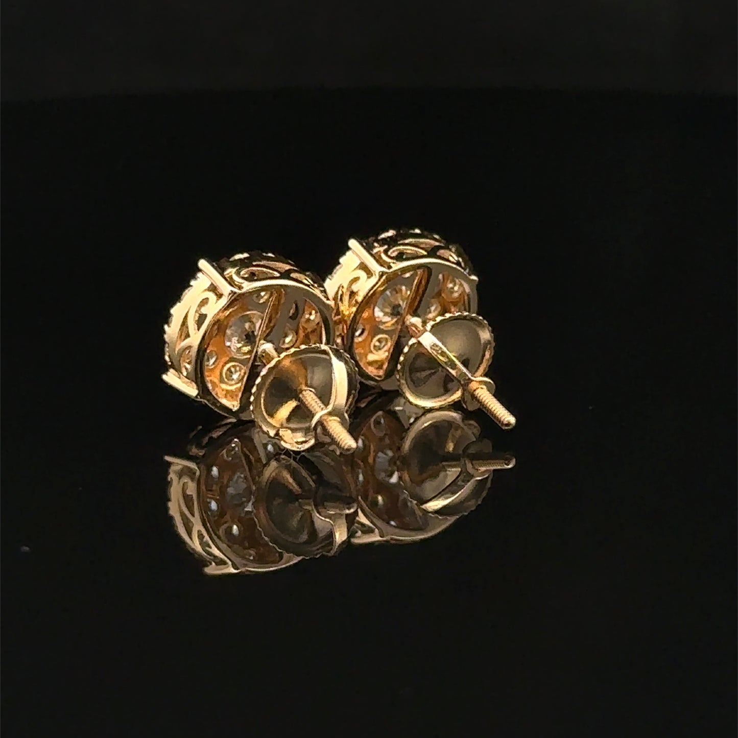 14K Yellow Gold Natural Diamond Earrings