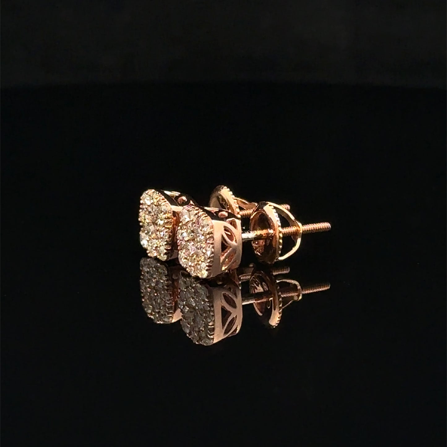 14k rose gold and diamond Earrings