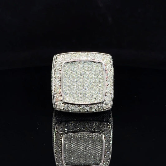 14k white gold and diamond Men`s Ring