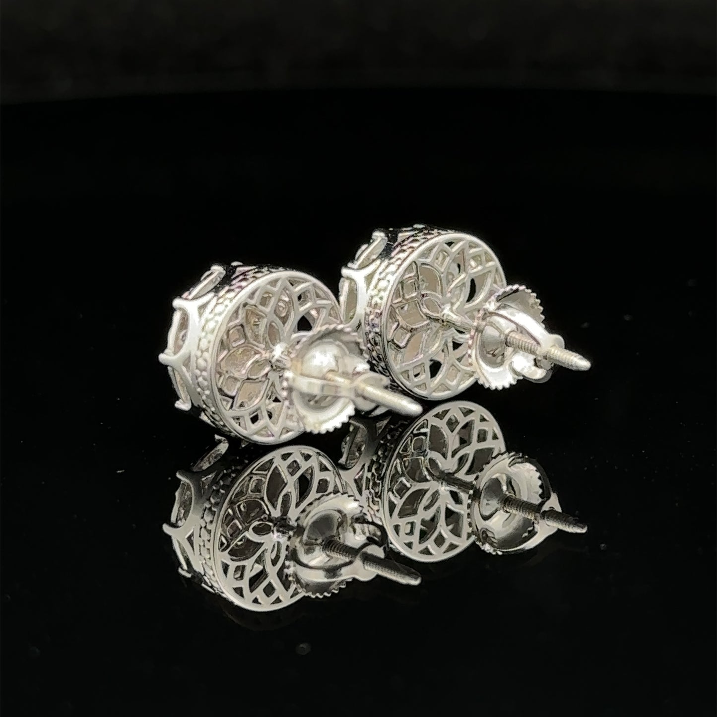 14k white gold and diamond Earrings