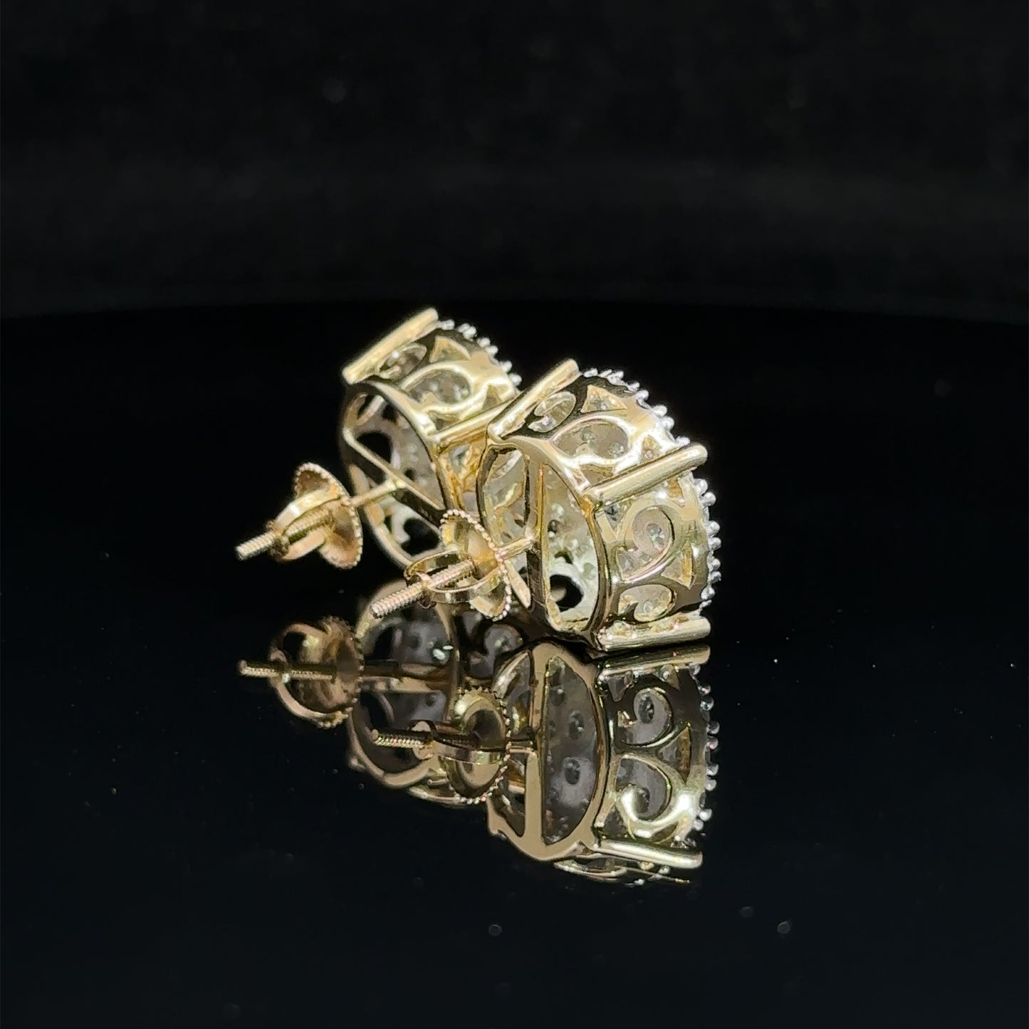 14k two-tone: yellow and white gold and diamond Earrings