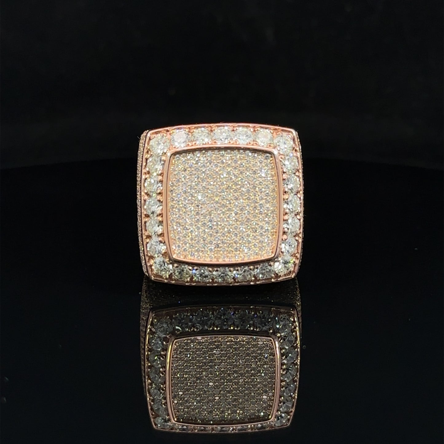 14k rose gold and diamond Men`s Ring