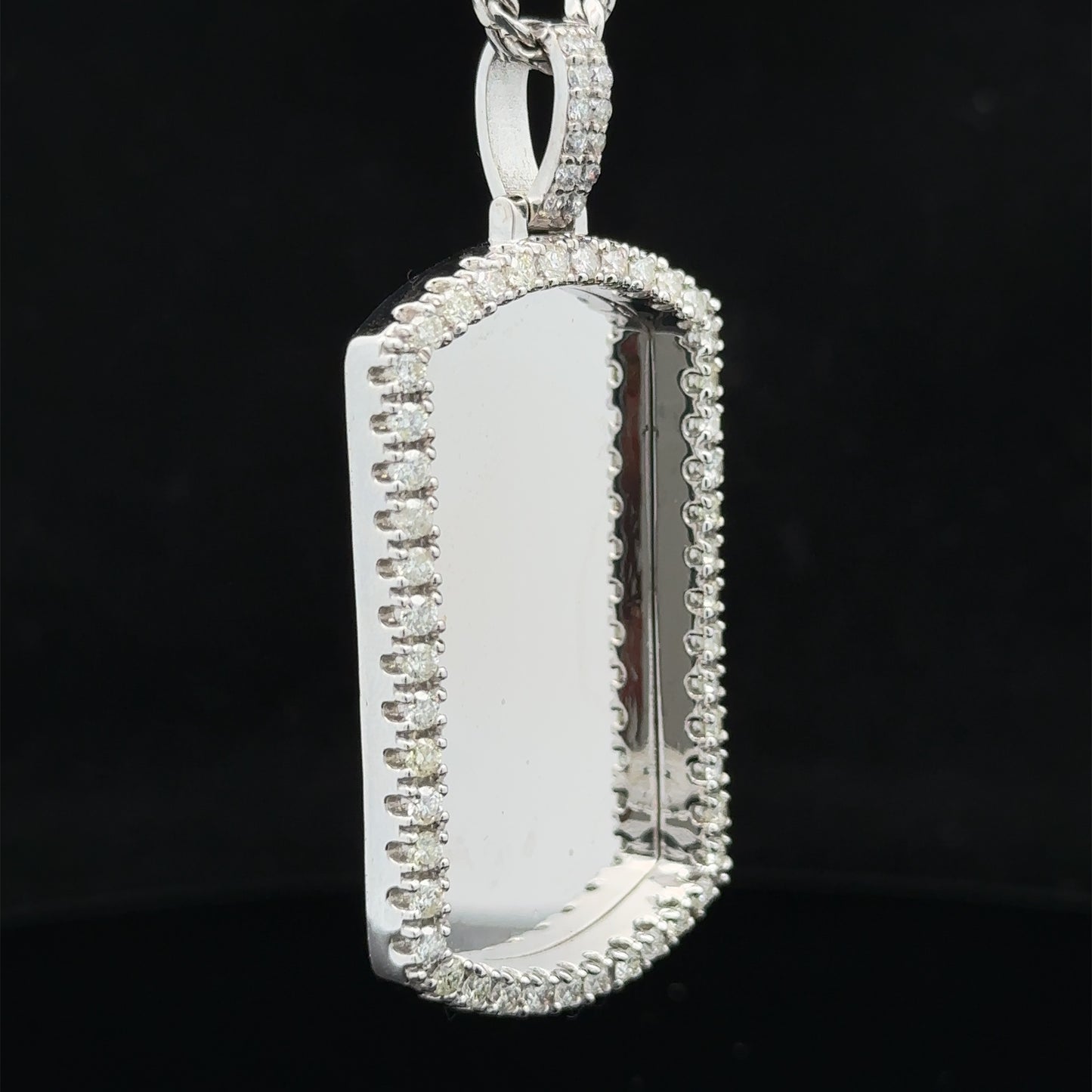 14k white gold and diamond Picture Pendant