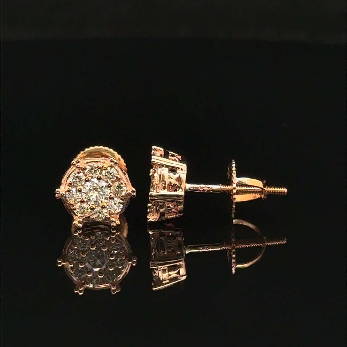 14k Rose Gold Diamond Earrings – Natural Earth Mined Diamonds