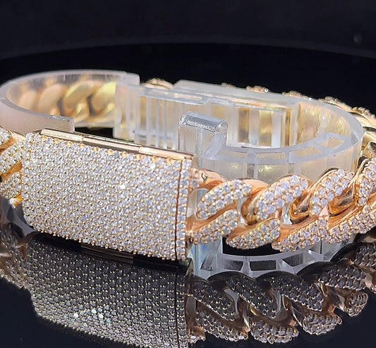 14k yellow gold and diamond Miami Cuban Bracelet