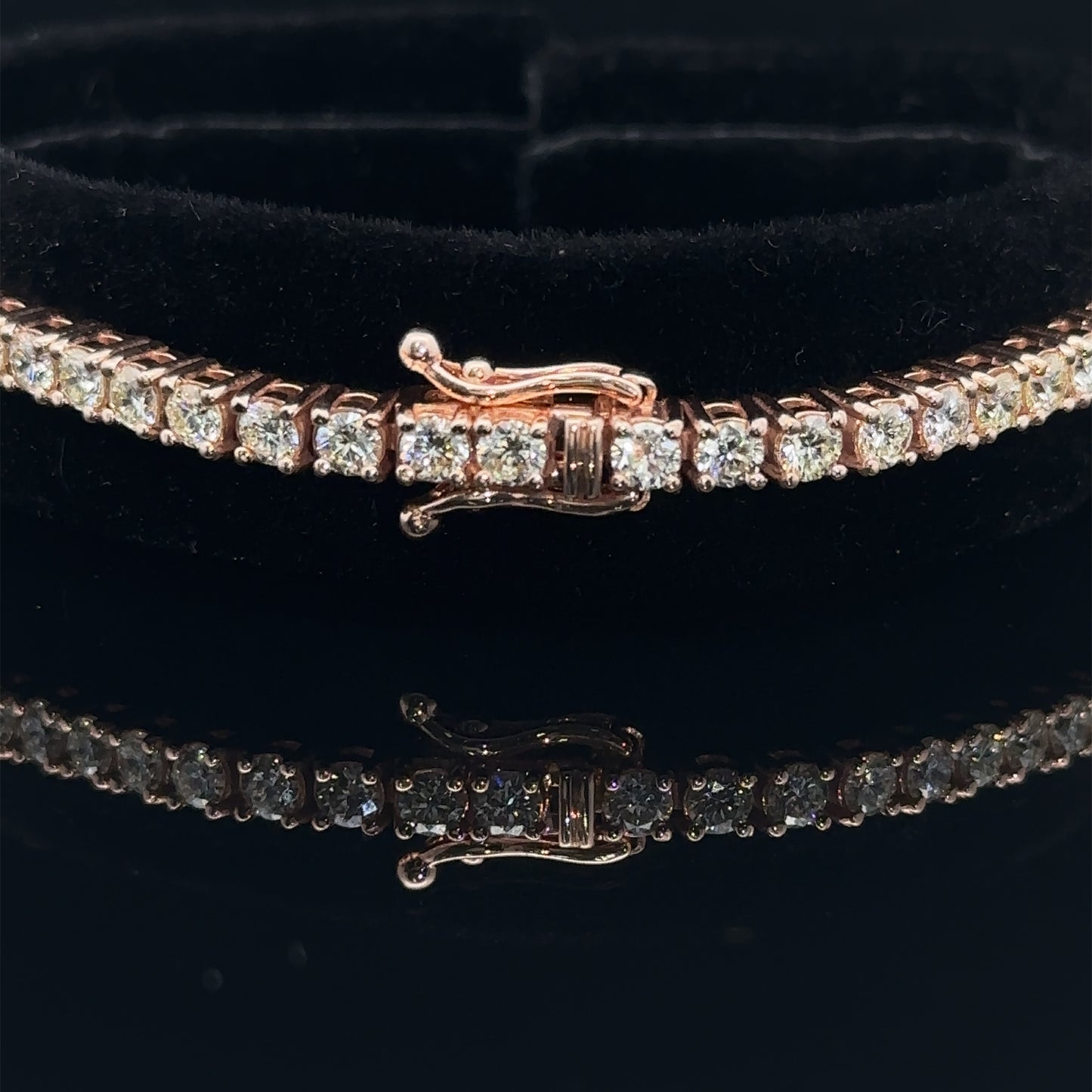 14k Rose gold and diamond Tennis Bracelet