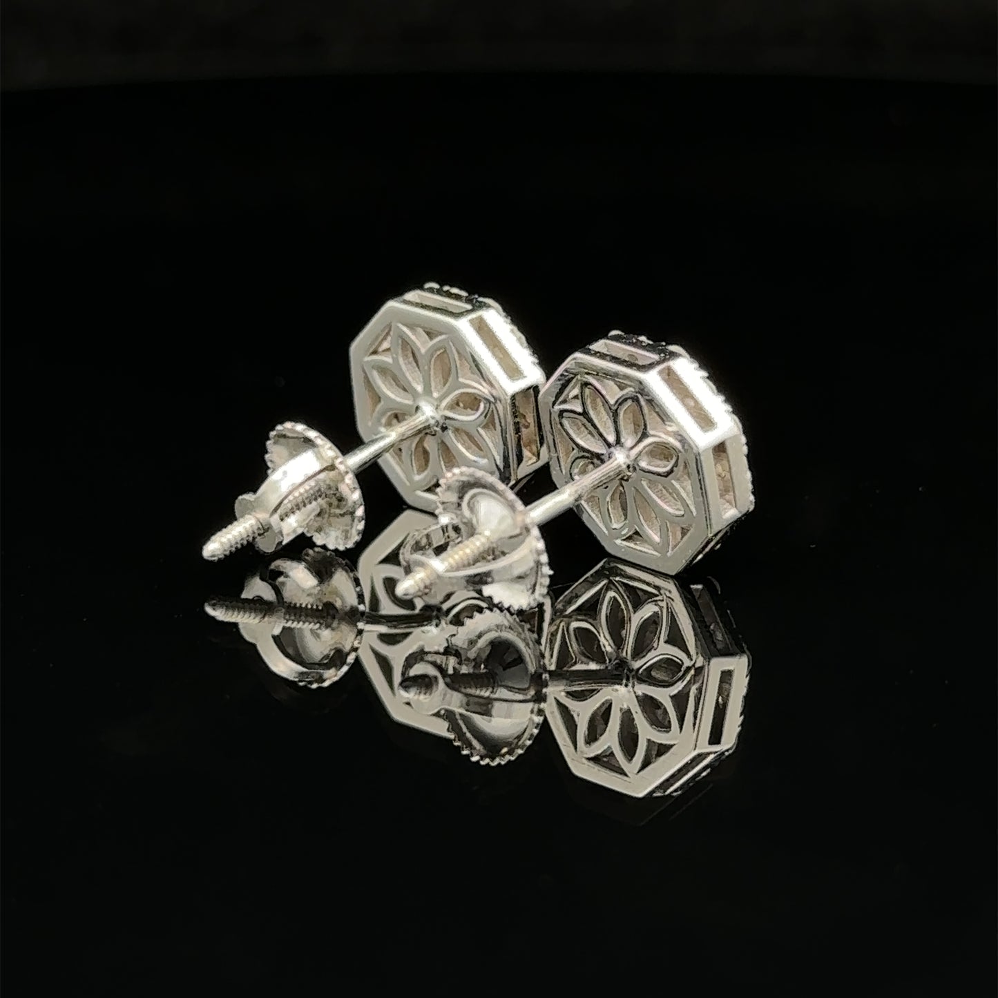 14k white gold and diamond Earrings