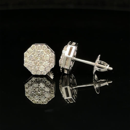 14k white gold and diamond Earrings