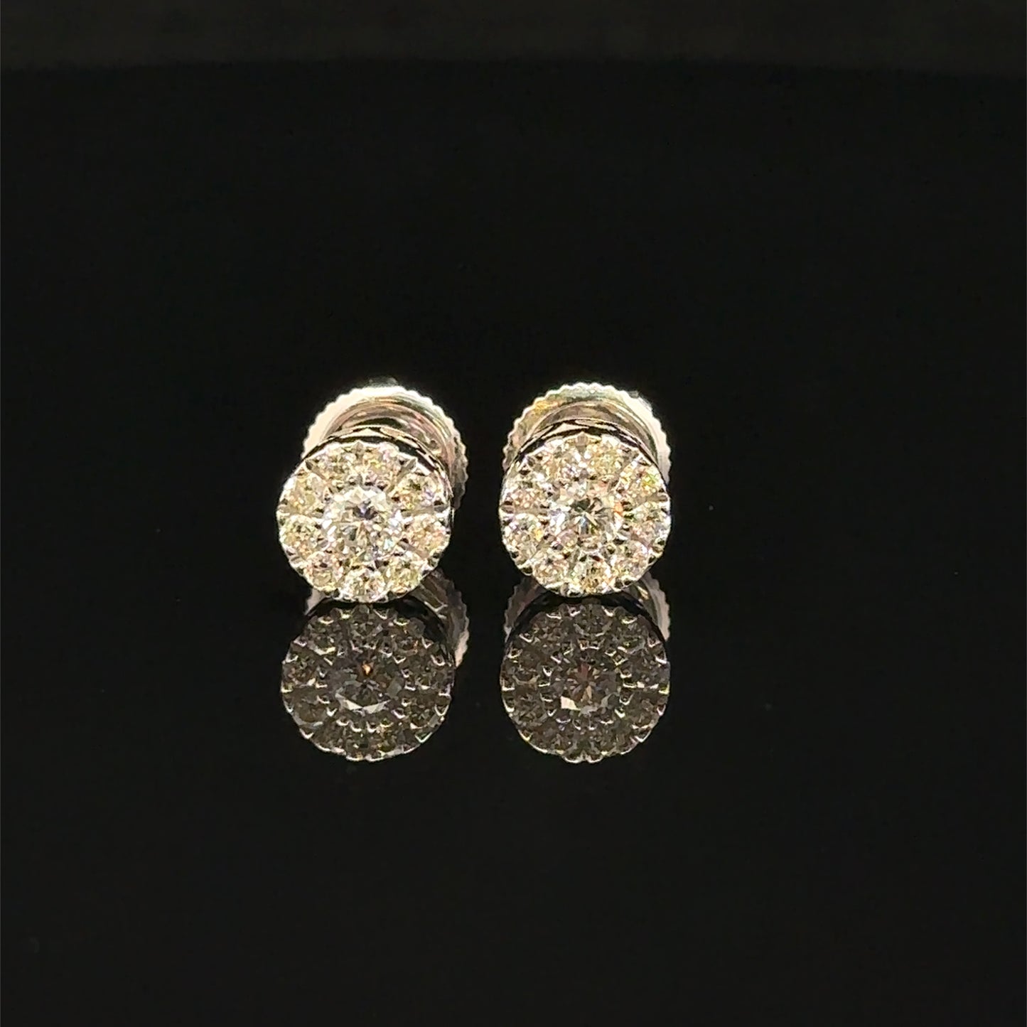 14K White Gold Natural Earth Mined Diamond Earrings