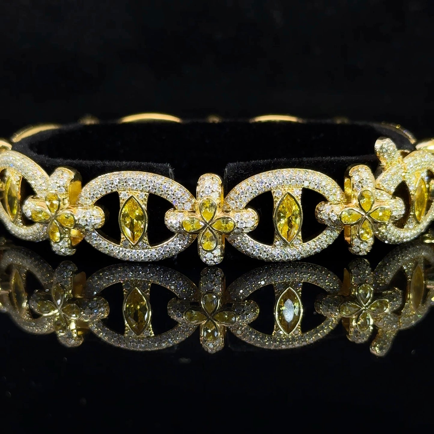 14k yellow gold and diamond Designer Bracelet
