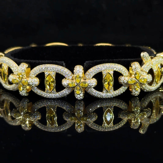 14k yellow gold and diamond Designer Bracelet