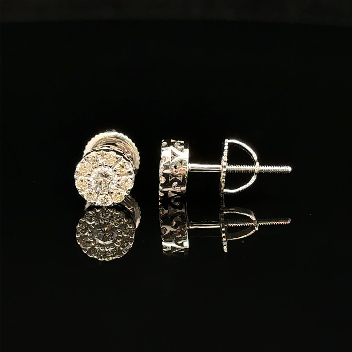 14K White Gold Natural Earth Mined Diamond Earrings