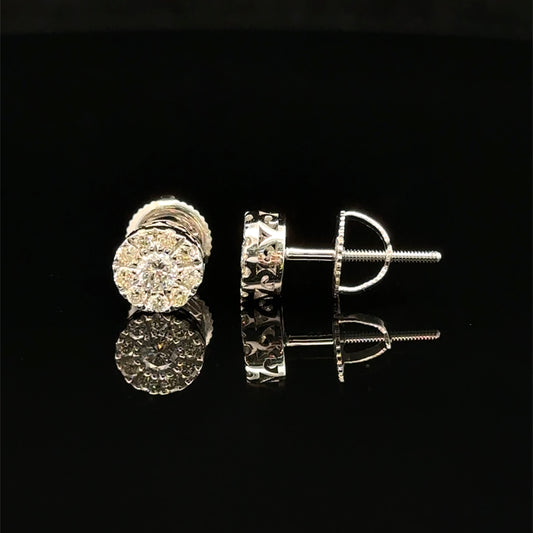 14K White Gold Natural Earth Mined Diamond Earrings