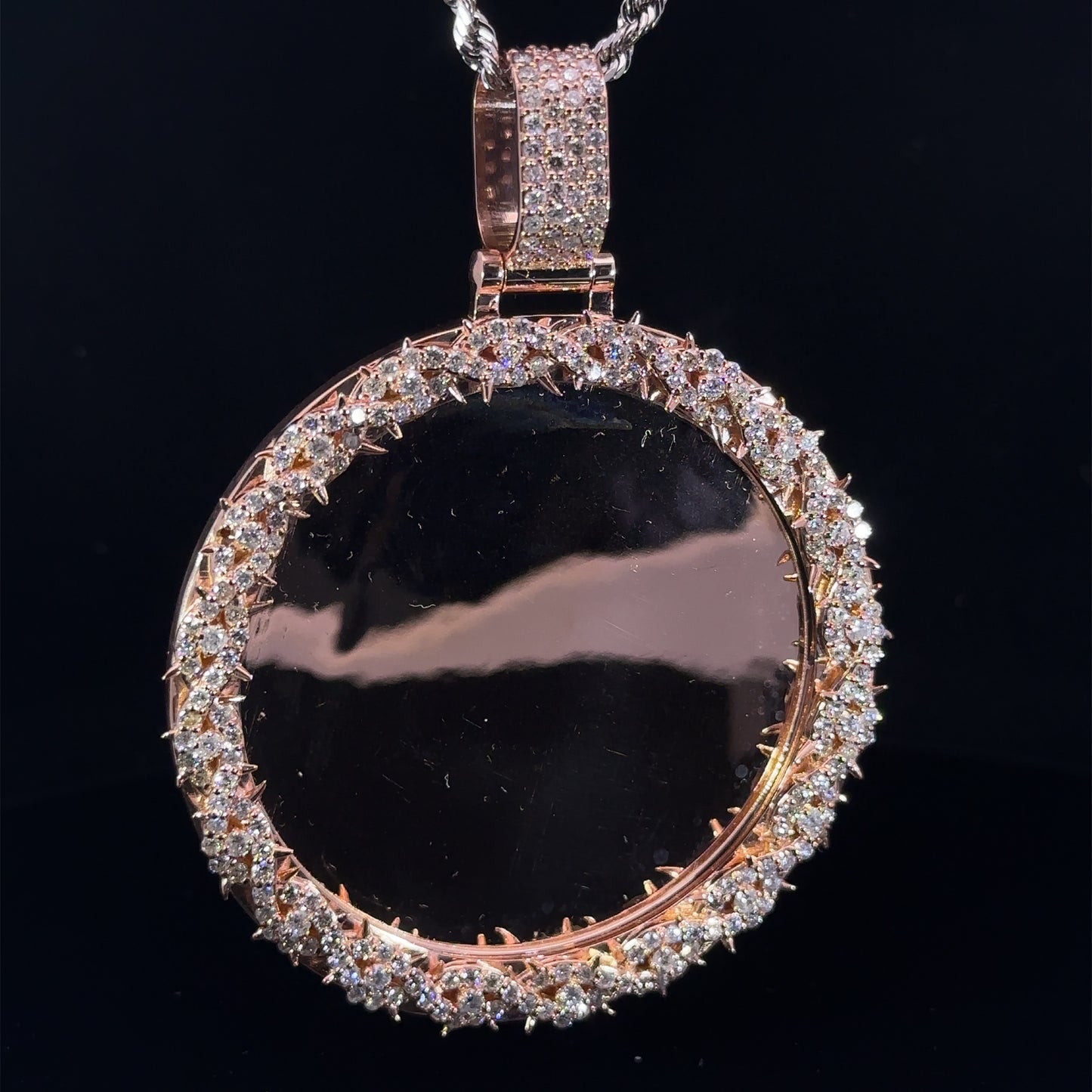 14k Rose gold and diamond Picture Pendant