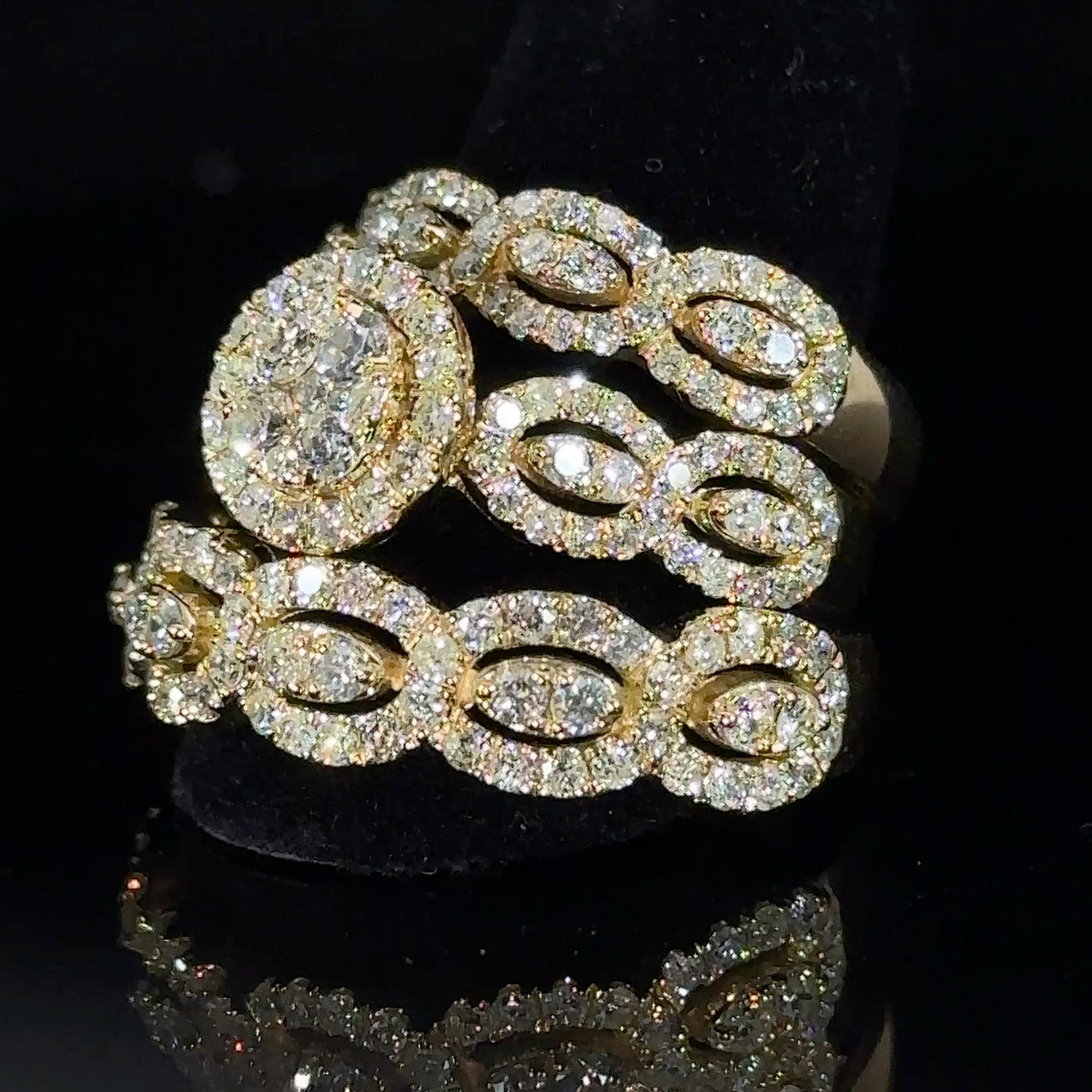 14k yellow gold and diamond 3-piece Bridal Set