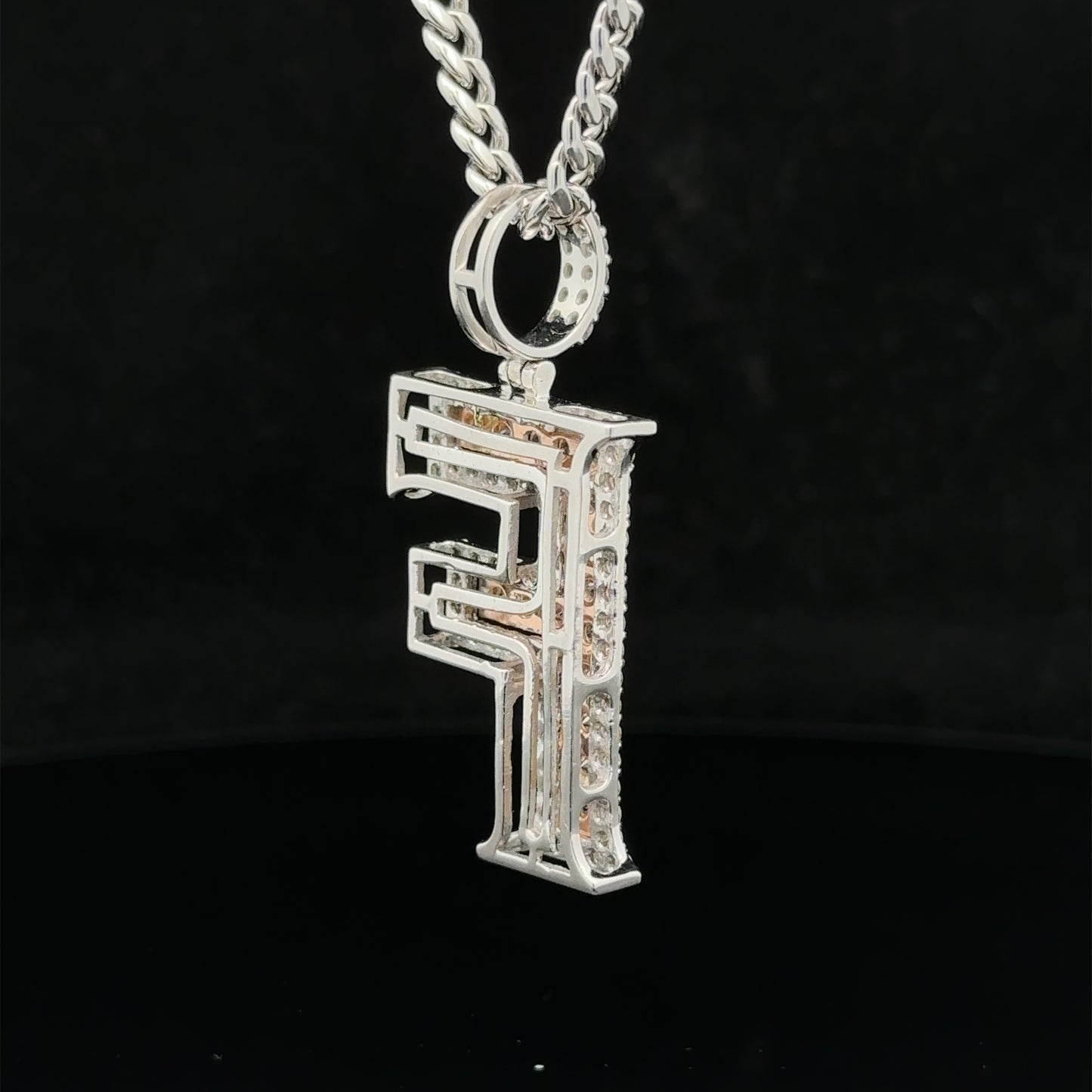 14k gold & diamond F Initial Pendant