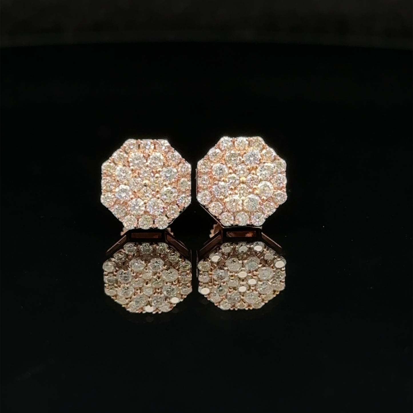 14k rose gold and diamond Earrings