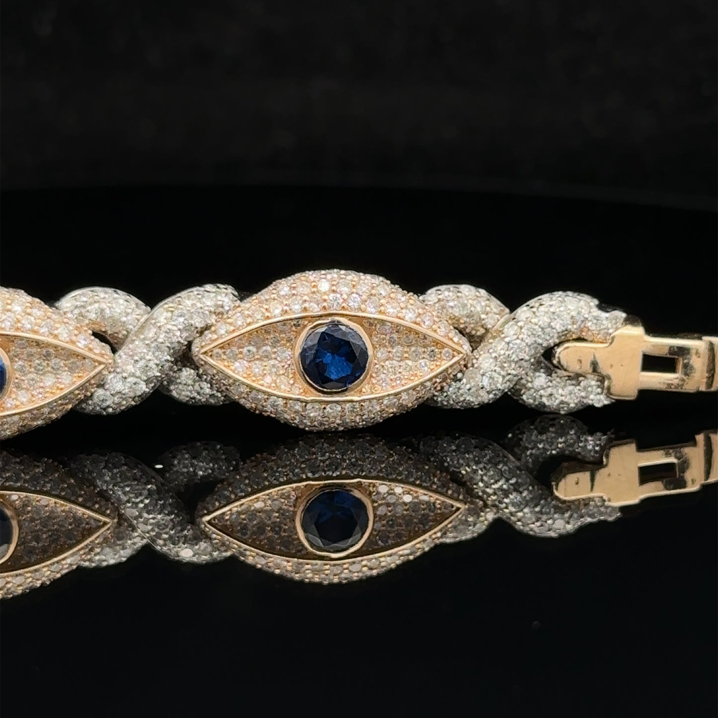 14k gold and diamond Evil Eye Bracelet