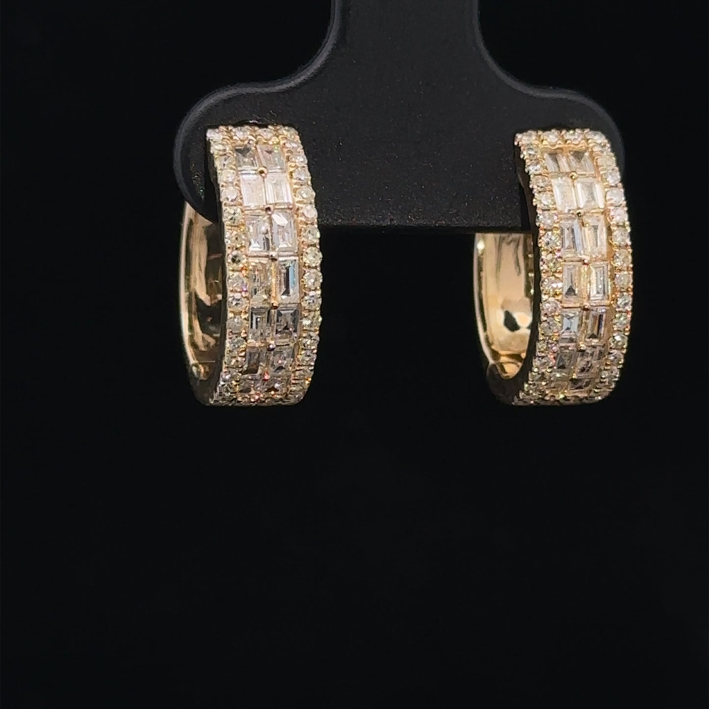 14k yellow gold and diamond Hoop Earrings