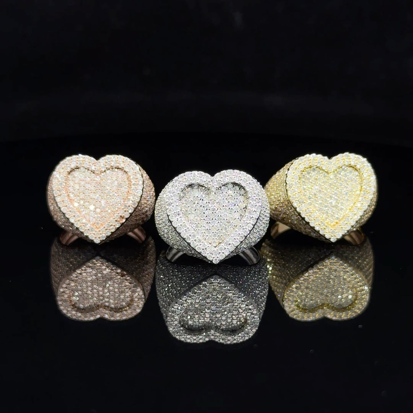 14k rose gold and diamond Heart Ring
