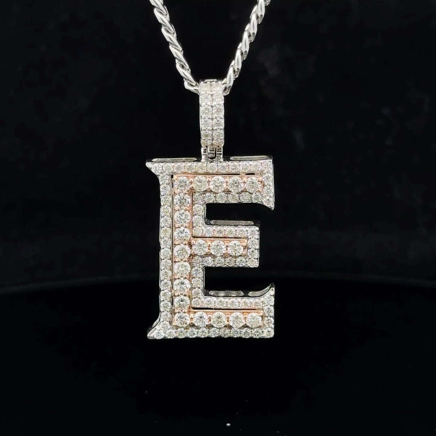 14k gold & diamond E Initial Pendant