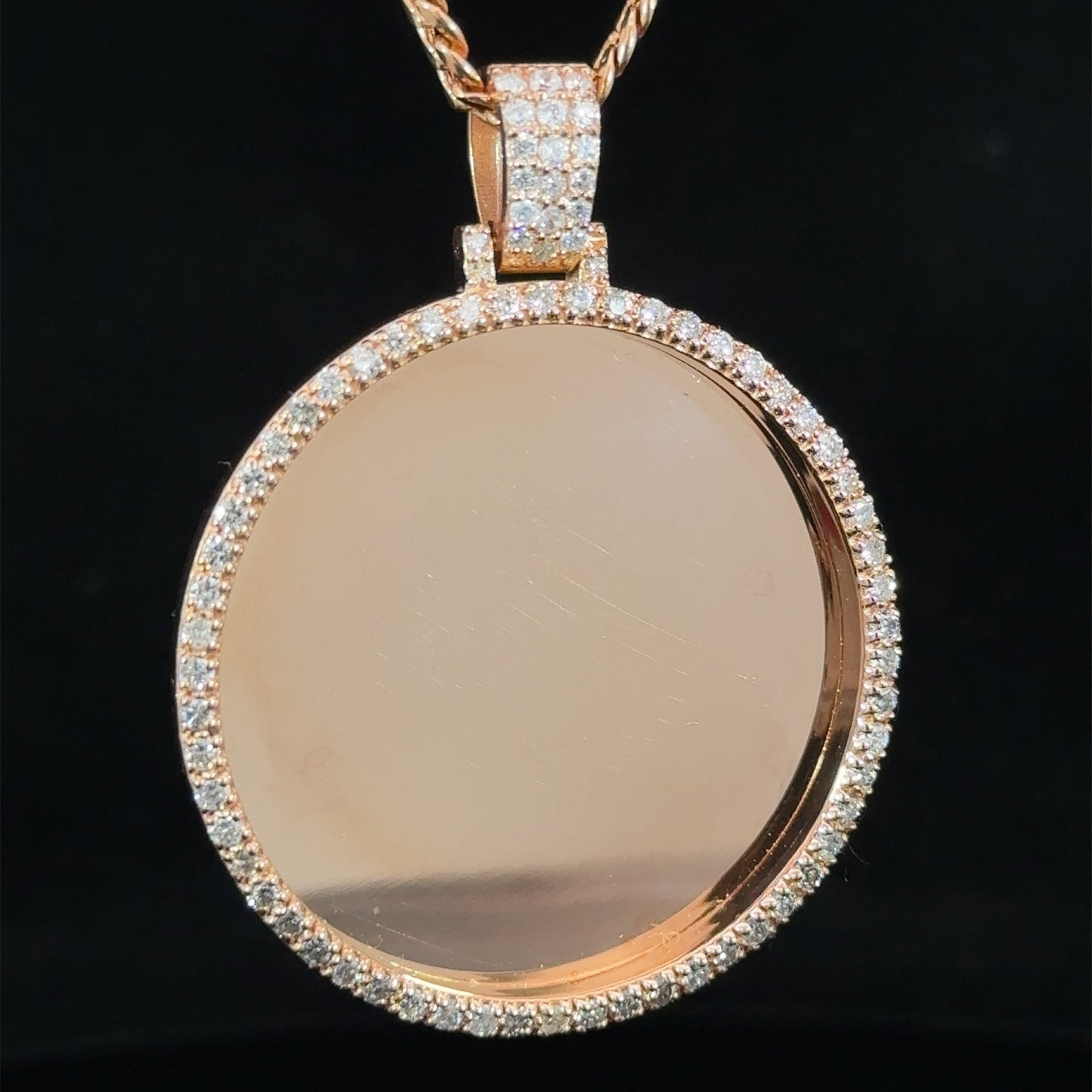 14k rose gold and diamond Picture Pendant