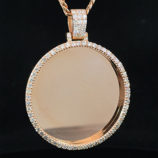 14k rose gold and diamond Picture Pendant