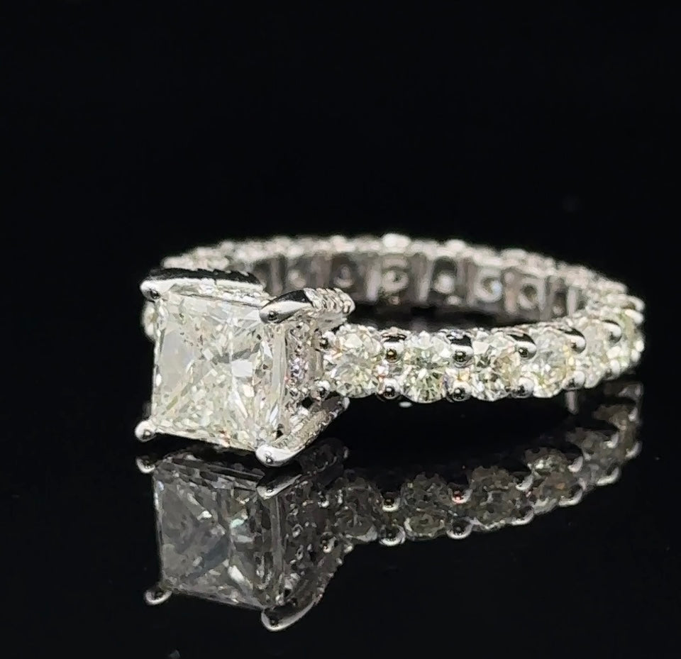 14k white gold and diamond Engagement Ring