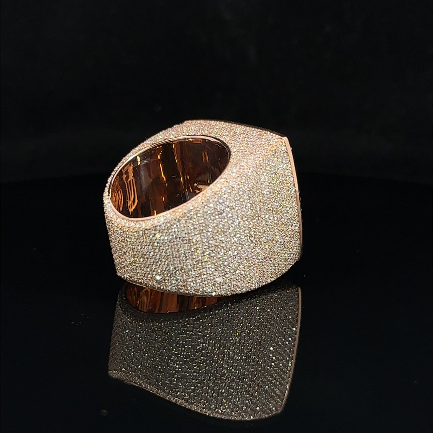 14k rose gold and diamond Men`s Ring