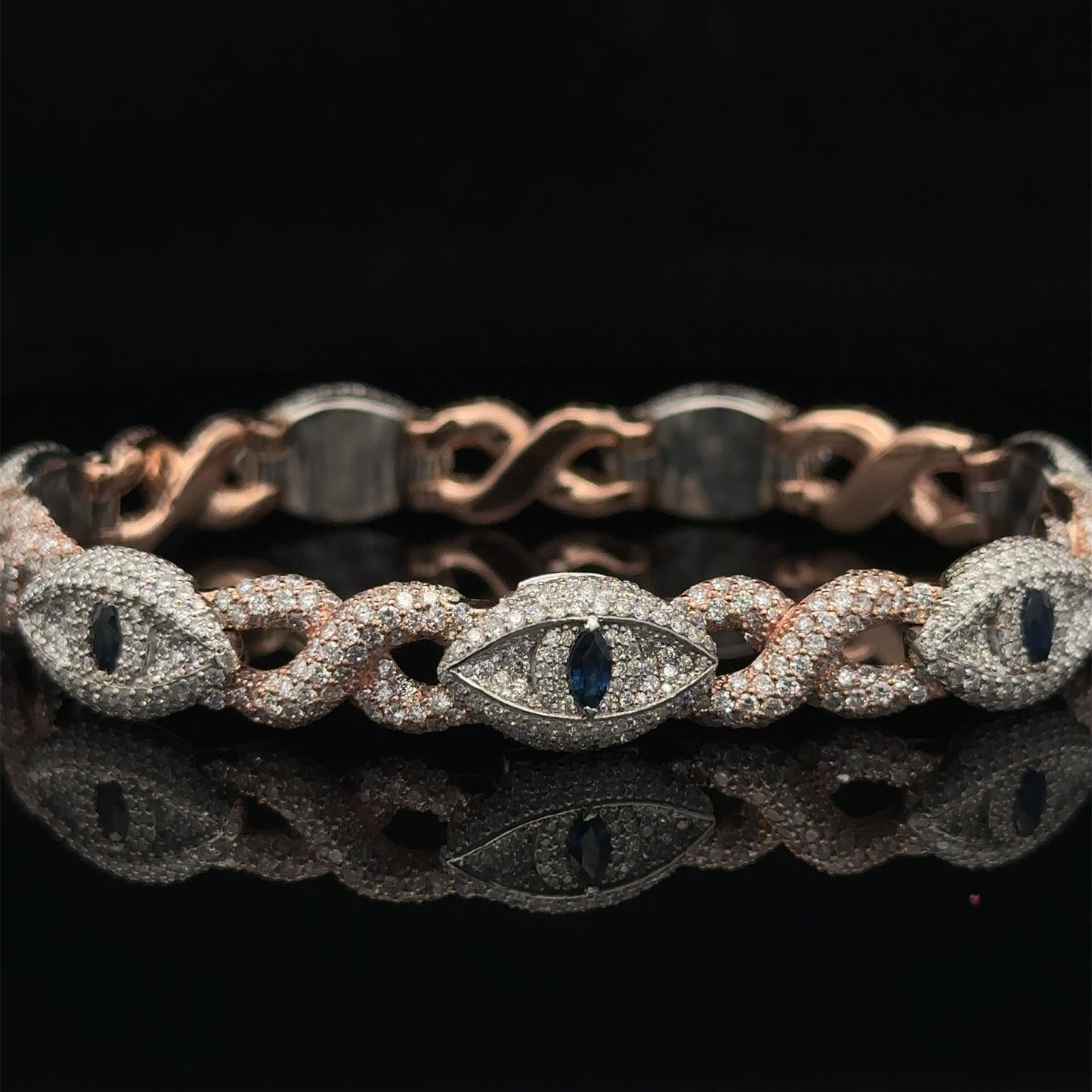 10k gold and diamond Evil Eye Bracelet