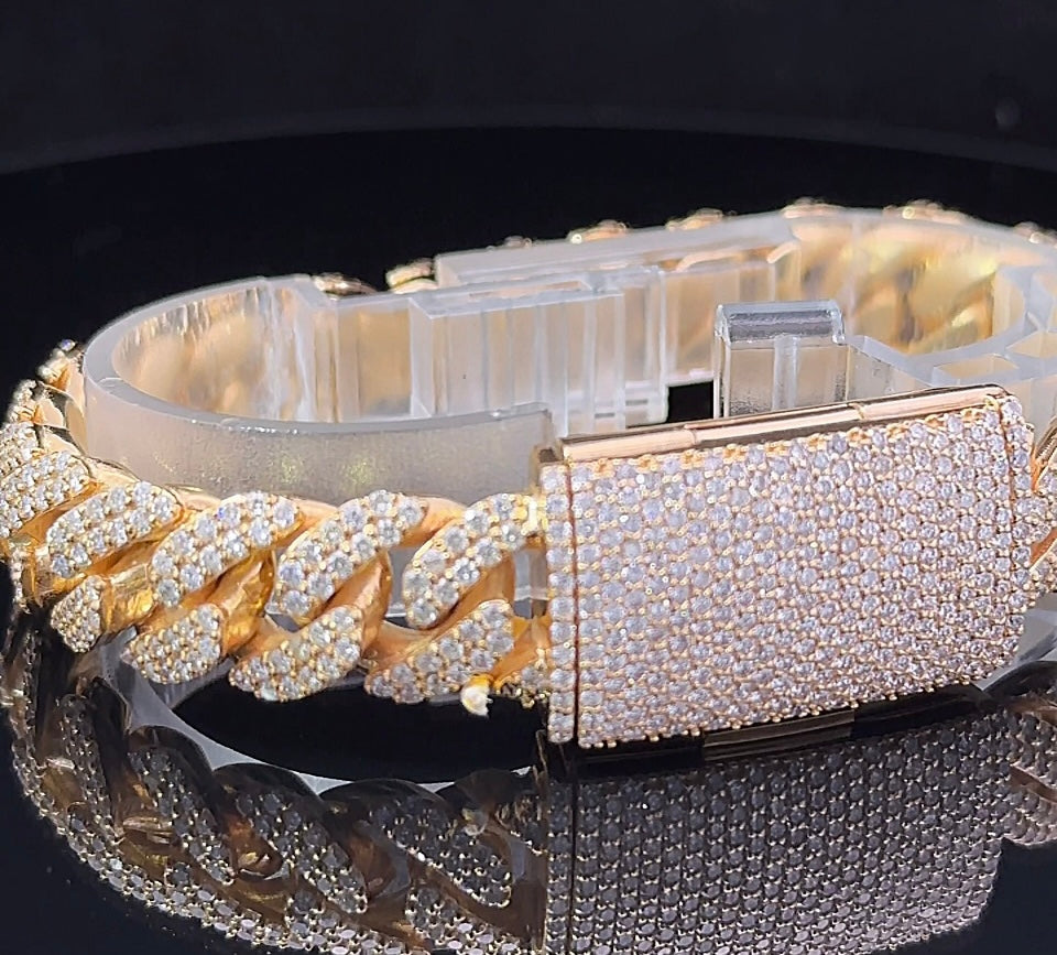 14k yellow gold and diamond Miami Cuban Bracelet