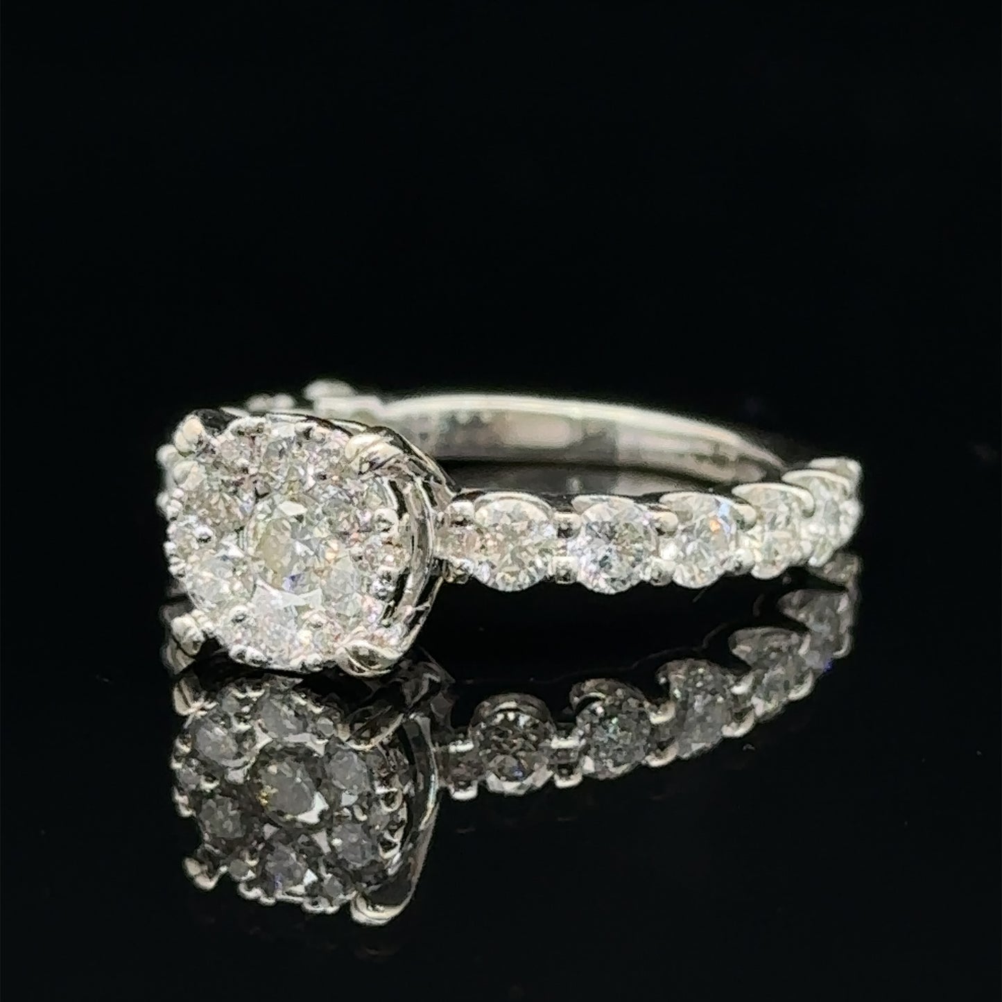 14k white gold and diamond Engagement Ring