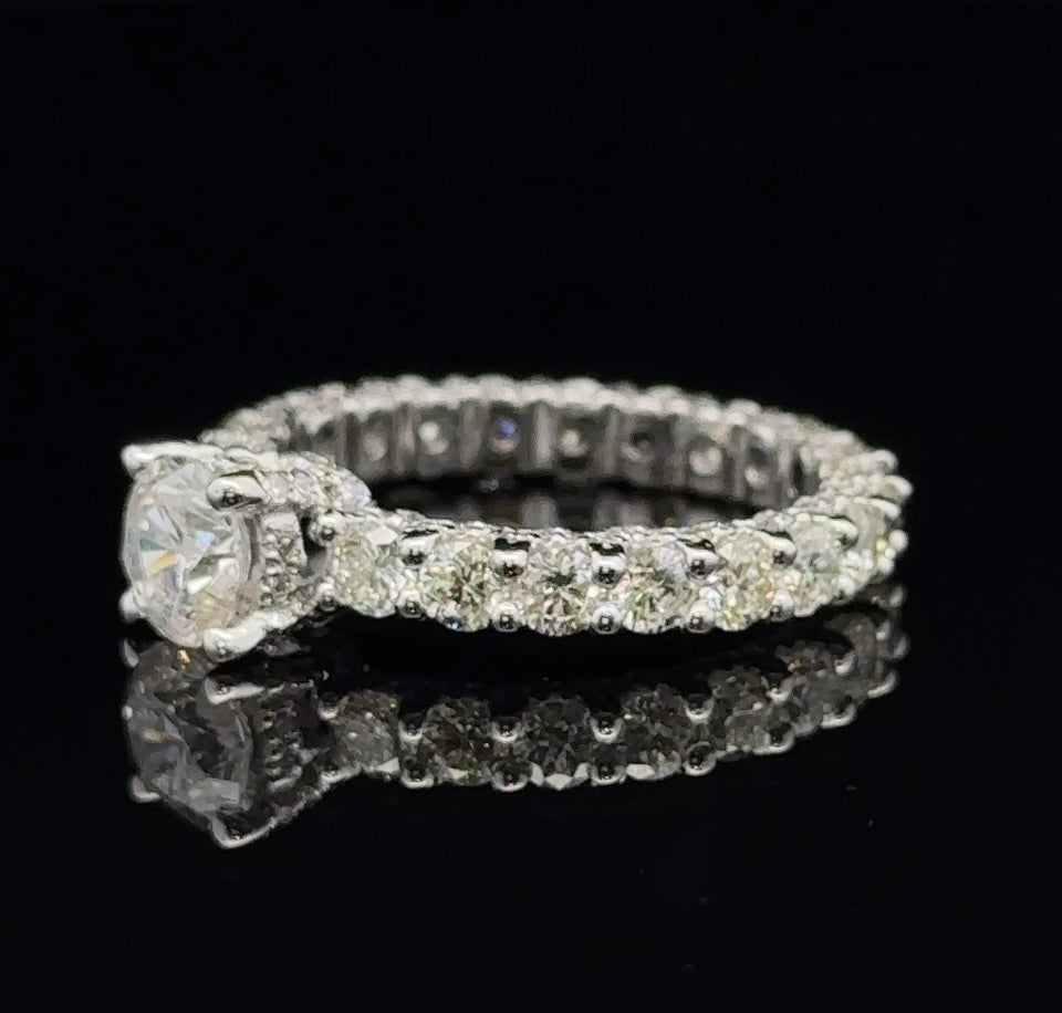 14k white gold and diamond Engagement Ring