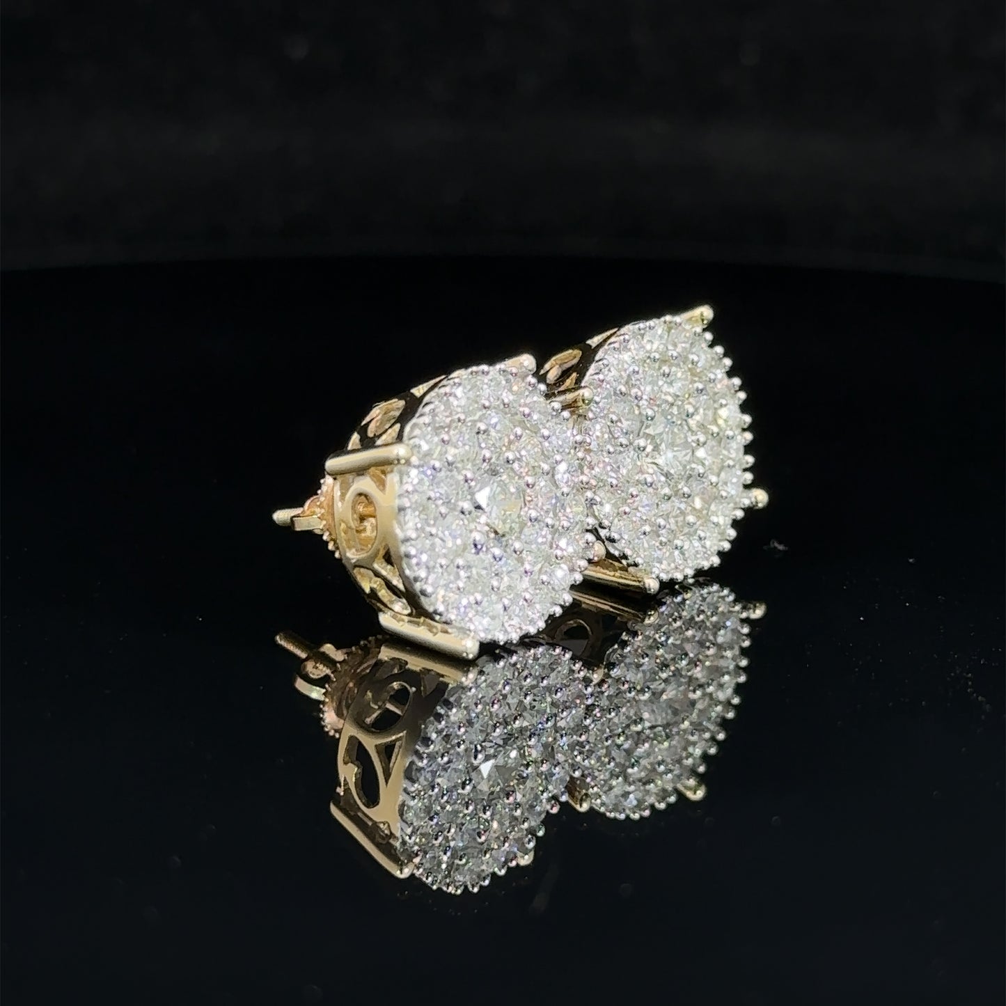 14k two-tone: yellow and white gold and diamond Earrings