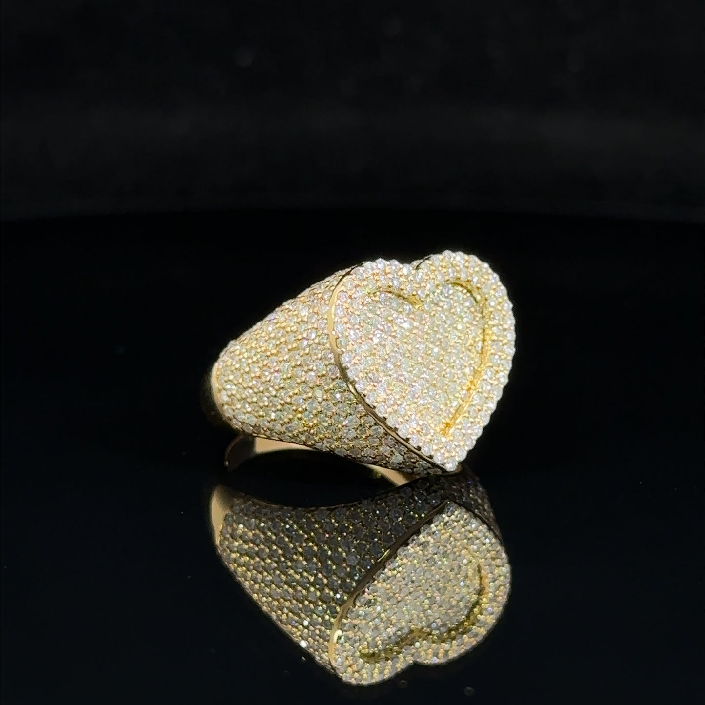 14k yellow gold and diamond Heart Ring