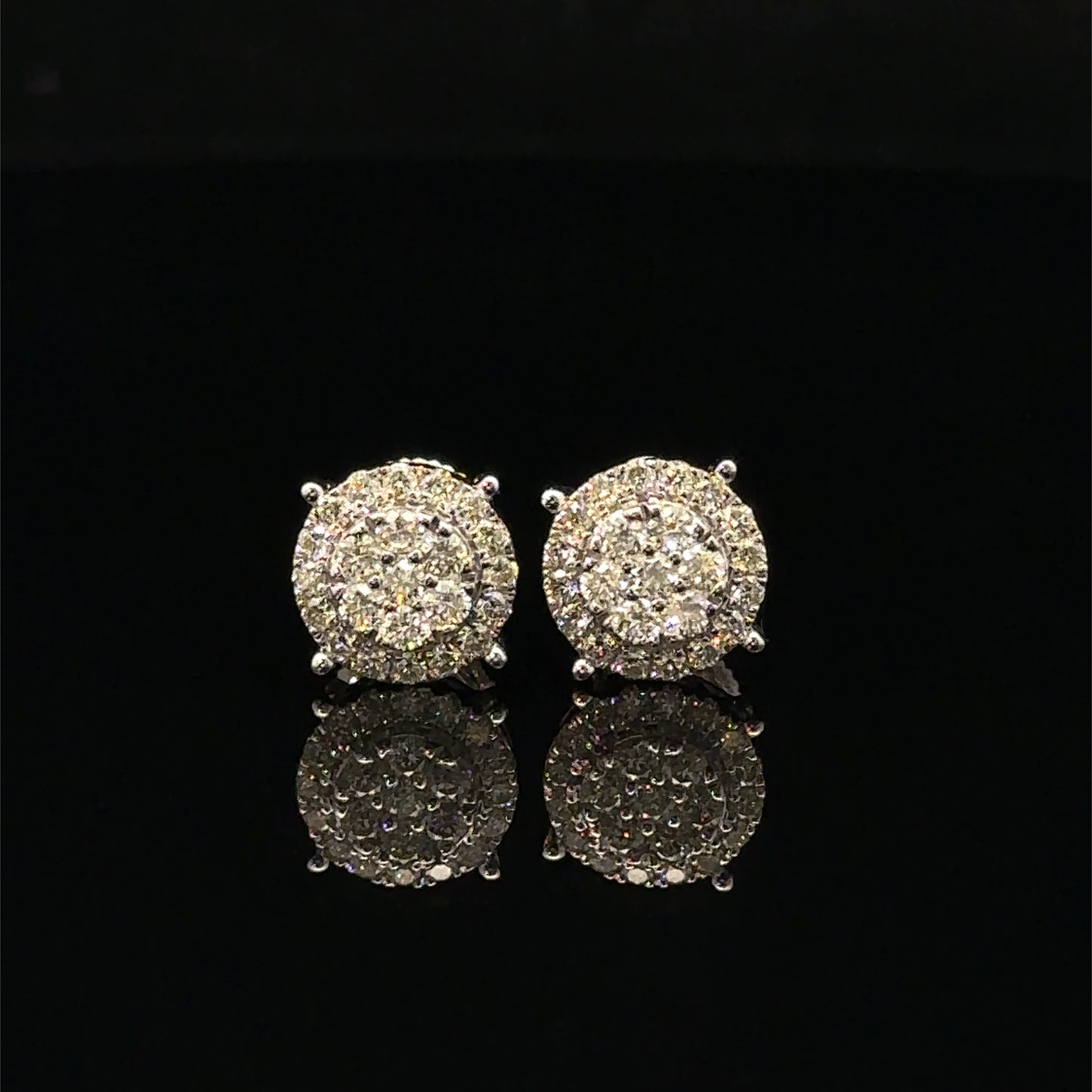 14K White Gold Natural Earth Mined Diamond Earrings