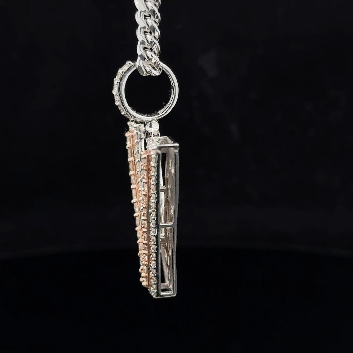 14k gold & diamond V Initial Pendant