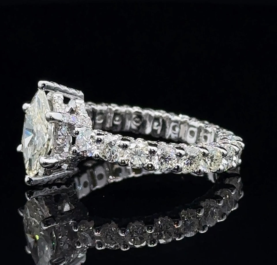 14k white gold and diamond Engagement Ring