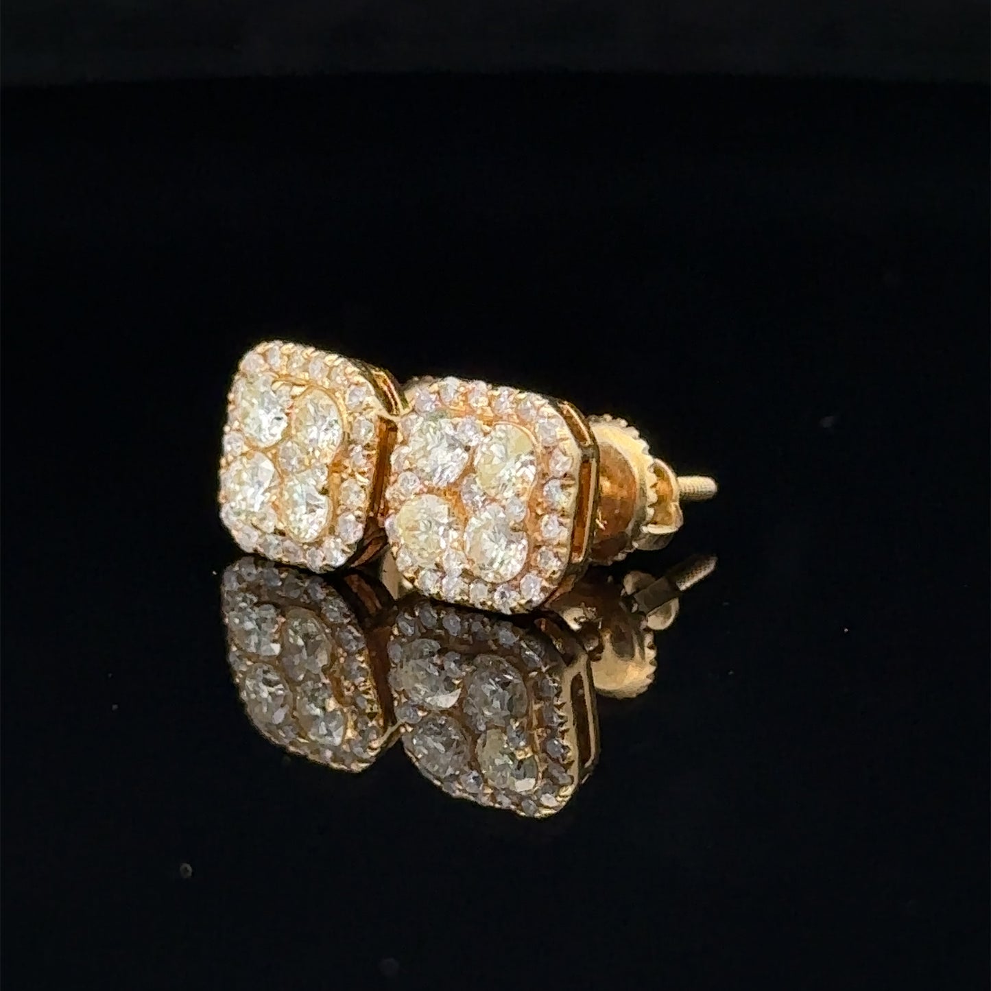 14k yellow gold and diamond Earrings