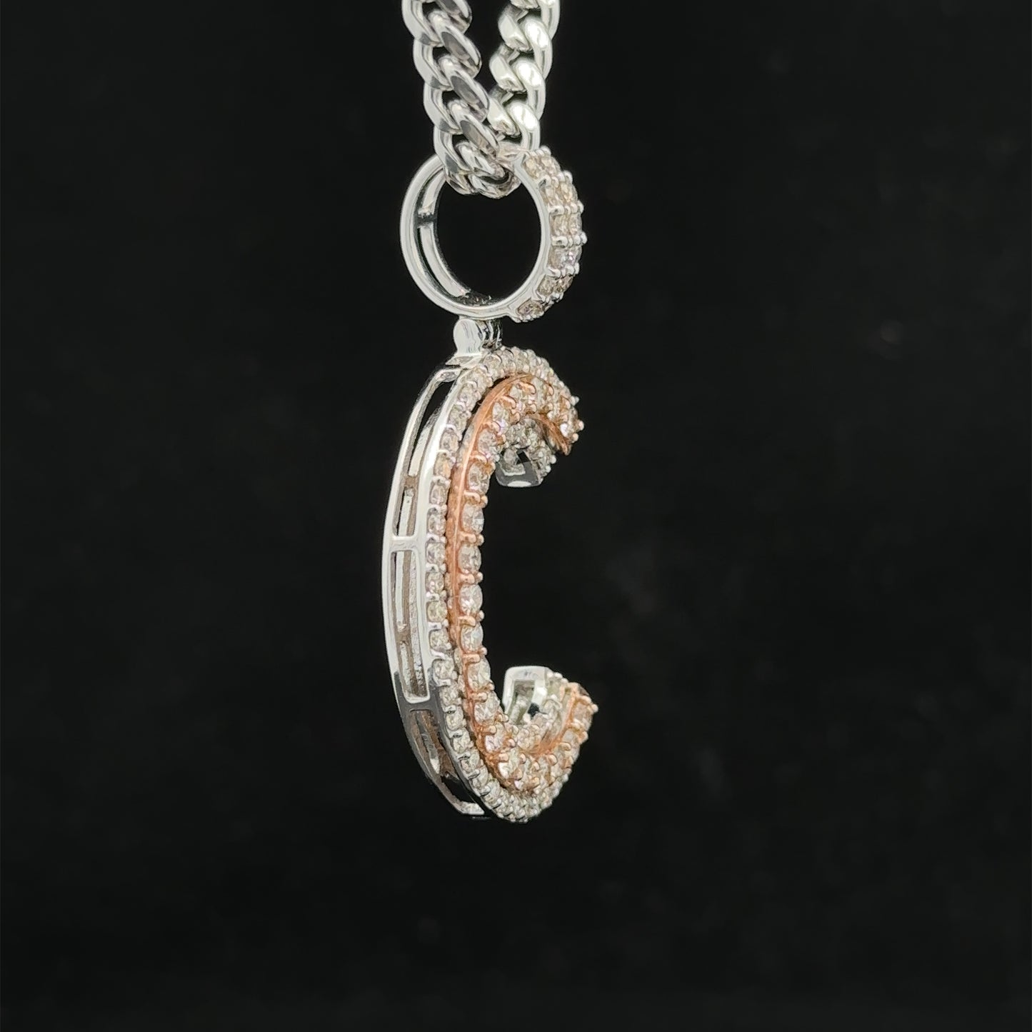 14k gold & diamond C Initial Pendant