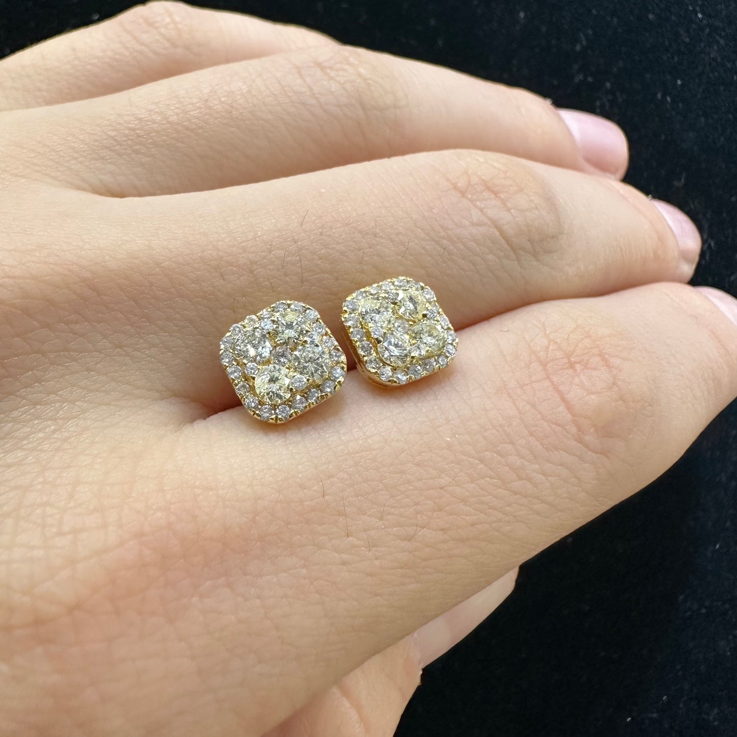 14k yellow gold and diamond Earrings